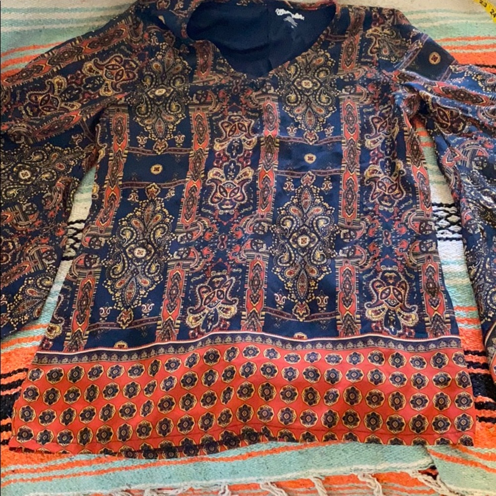 Wrangler paisley bell sleeve tunic
